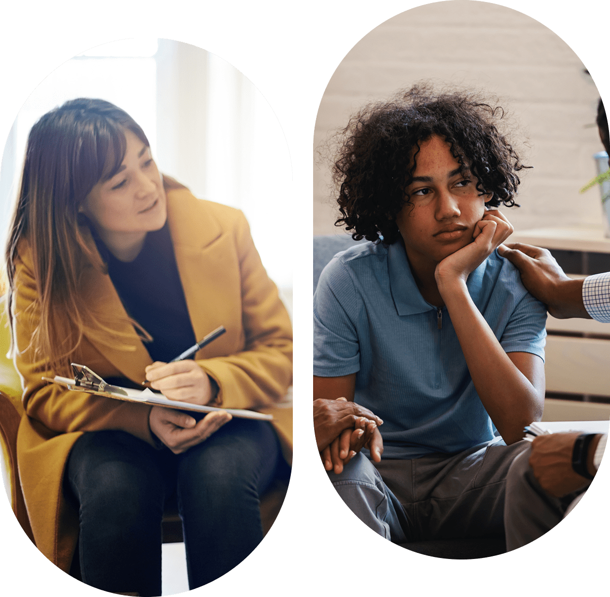 Teen listening attentively to adult