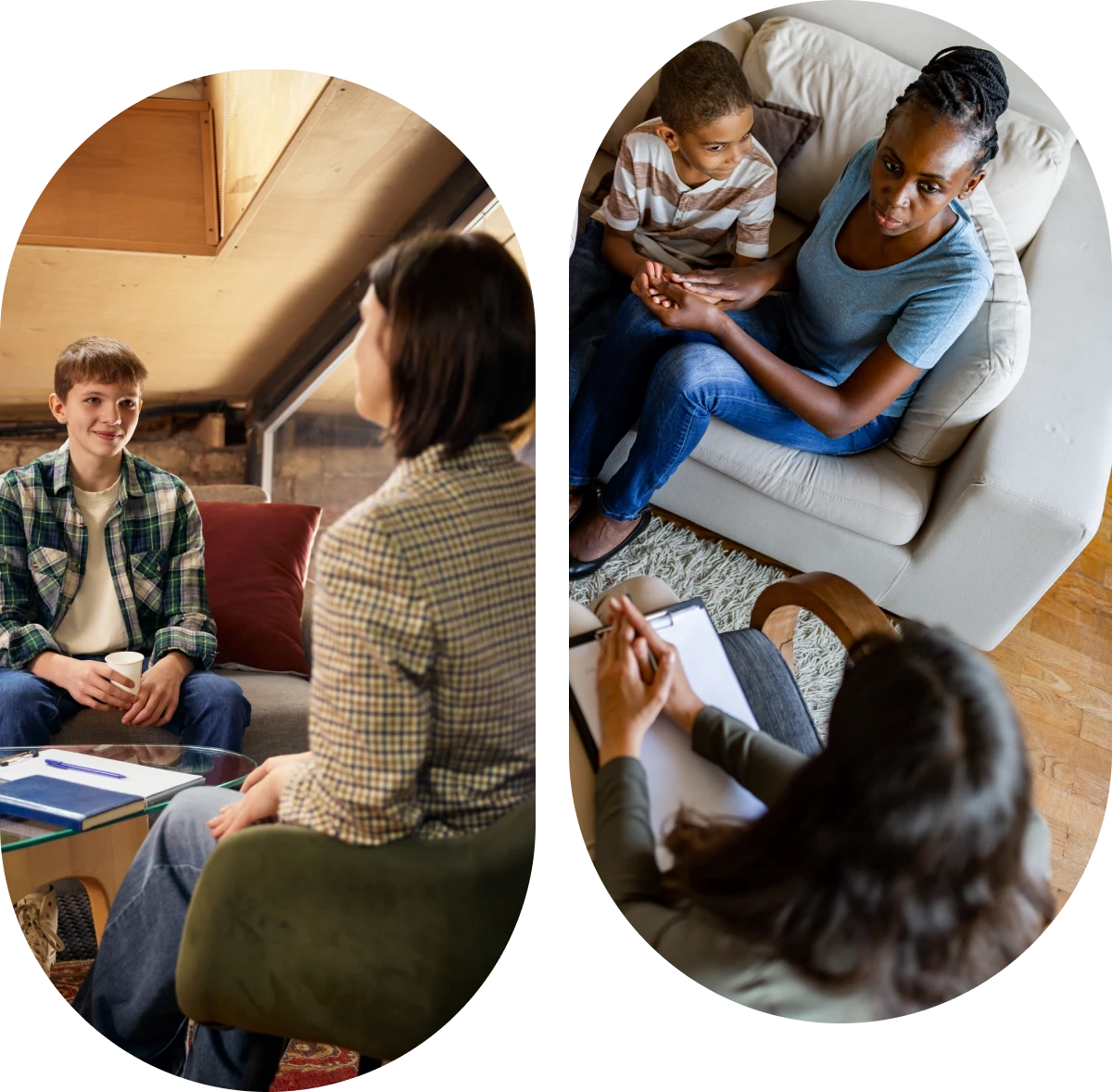 Teenager talking to counselor